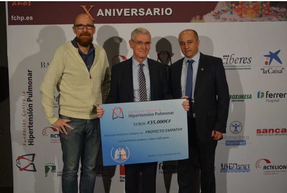 La FCHP entregó un cheque de 35.000€ para financiar el proyecto EMPATHY del CIBERES