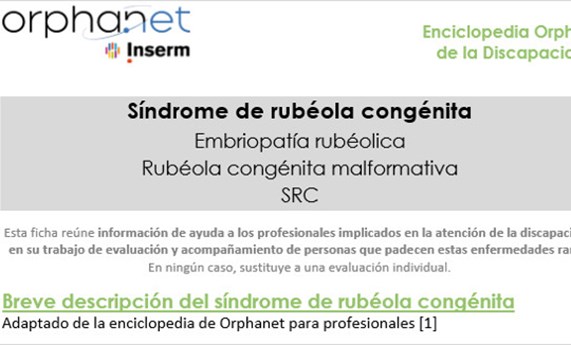 Disponibles en español las fichas de discapacidad del síndrome de rubéola congénita, la enfermedad de Machado-Joseph y el síndrome de Cockayne