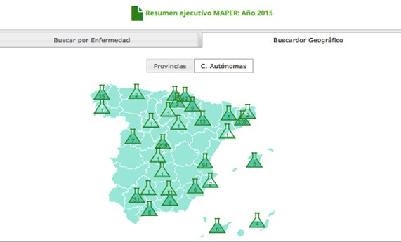 Un mapa interactivo del CIBERER identifica investigaciones sobre cerca de 2.000 enfermedades raras en España